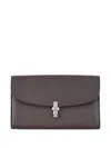 The Row Sofia Clasp-fastening Continental Wallet In Gray