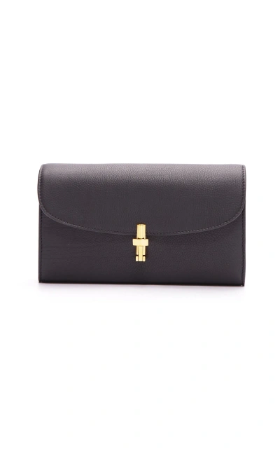 The Row Sofia Leather Wallet In Black