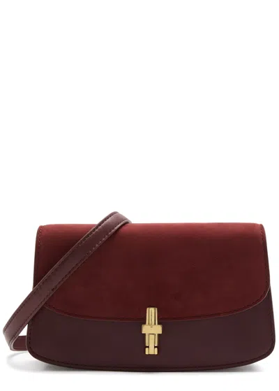 The Row Sofia Nubuck And Leather Cross-body Bag In Green