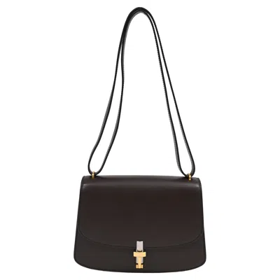 The Row Sofia Shoulder Bag In Brown Leather