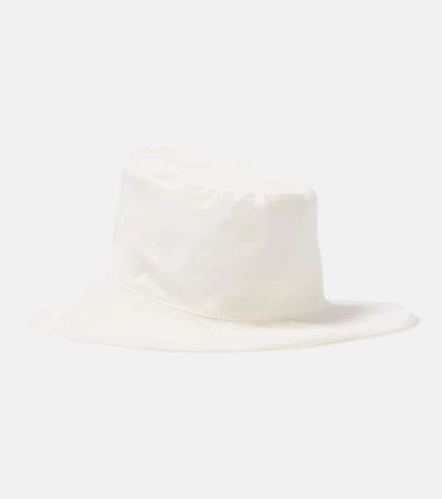 The Row Sofia Silk Bucket Hat In White