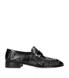 The Row Soft Leather Flat Loafers In Black