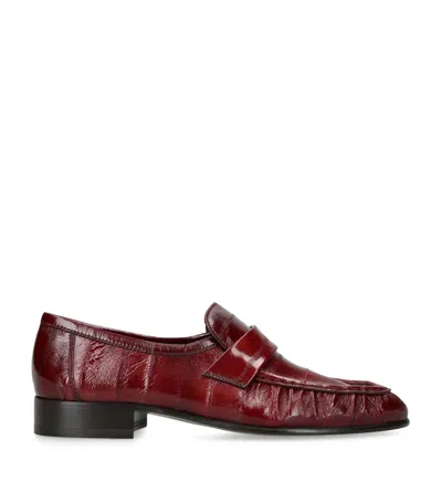 The Row Soft Eel Loafers In Red