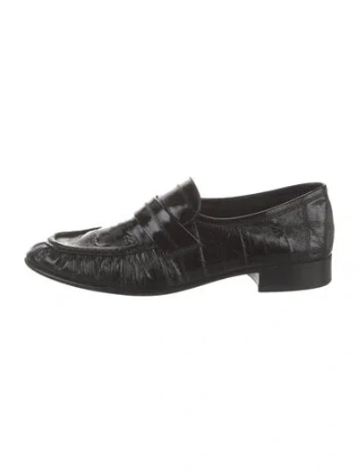 Pre-owned The Row Soft Eel Skin Loafers In Black