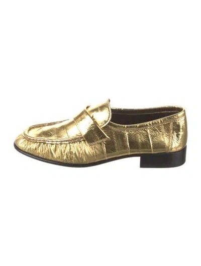 Pre-owned The Row Soft Eel Skin Loafers In Gold