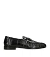 The Row Soft Fish Skin Loafers In Black