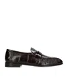 The Row Soft Fish Skin Loafers In Brown