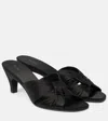The Row Soft Knot 65 Satin Mules In Black