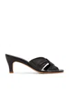 The Row Soft Knot 65 Satin Mules In Black