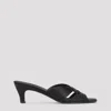 The Row Soft Knot 65 Satin Mules In Blk Black