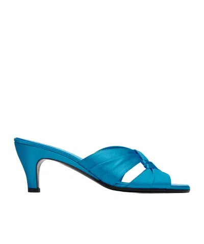 The Row Soft Knot Sandals In Blue