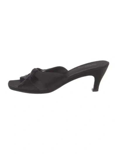 Pre-owned The Row Soft Knot Satin Slides In Gray