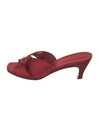 Pre-owned The Row Soft Knot Satin Slides In Red