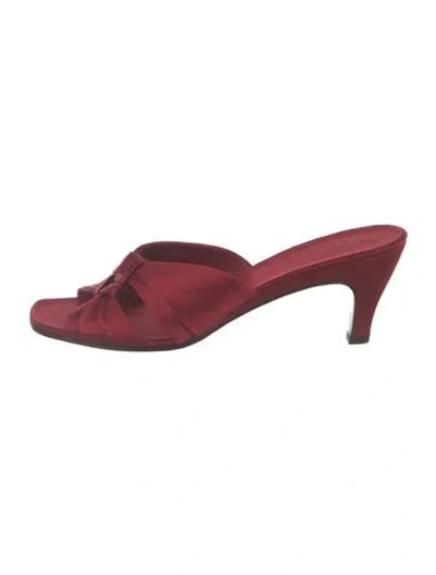 Pre-owned The Row Soft Knot Satin Slides Satin Slides In Red