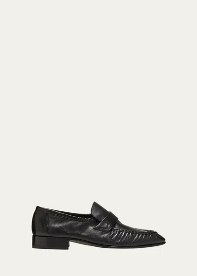 THE ROW SOFT LEATHER FLAT LOAFERS