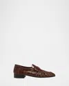 The Row Soft Leather Flat Loafers In Brown