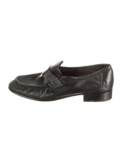 Pre-owned The Row Soft Leather Loafers In Black
