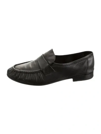 Pre-owned The Row Soft Leather Loafers In Black