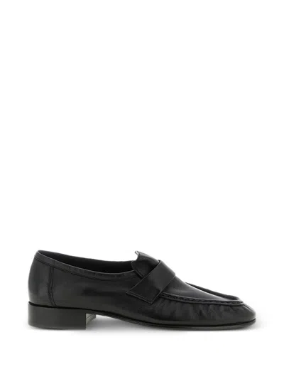 The Row Leather Grained Soft Loafer In Multi