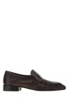The Row Leather Loafers Block Heel Fringed Design In Brown