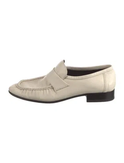 Pre-owned The Row Soft Leather Loafers In White