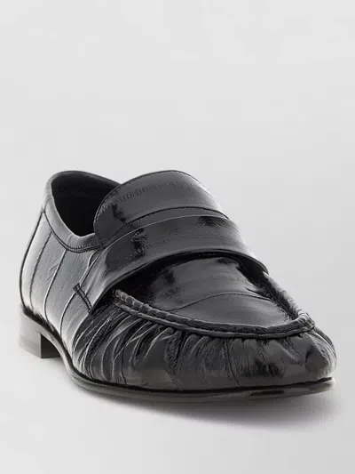 The Row Soft Loafer Round Toe Ruched Detail In Animal Print