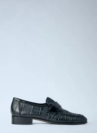 The Row Soft Loafers In Black
