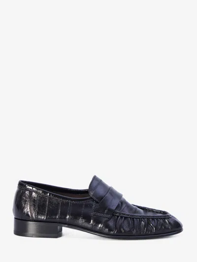 The Row Soft Eel Loafers In Black