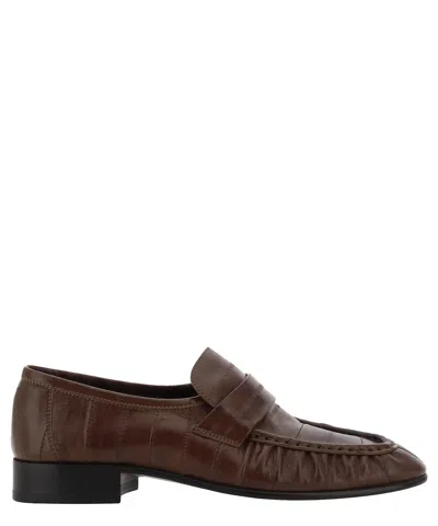 The Row Soft Loafers In Brown