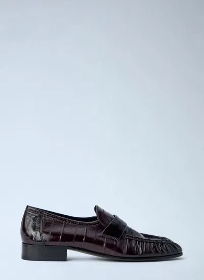 The Row Soft Loafers In Burgundy