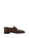 The Row Brown Calf Leather Bos Taurus Slip-on Loafers In Multi
