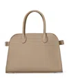 The Row Soft Margaux 10 Leather Top-handle Bag In Beige