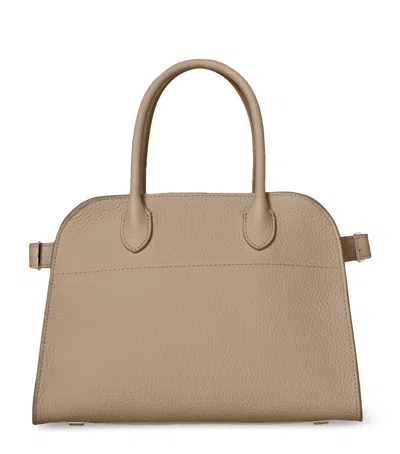 The Row Soft Margaux 10 Leather Top-handle Bag In Beige