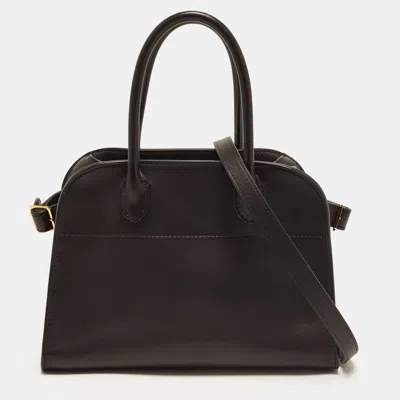 Pre-owned The Row Soft Margaux Black Leather Satchel