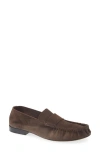 The Row Soft Moc Toe Loafer In Brown