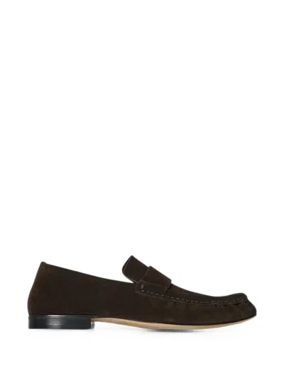 The Row Soft Moccasins In Brown