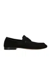 The Row Soft Suede Finish Loafers In Black