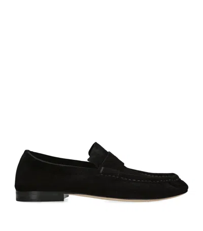 THE ROW SOFT SUEDE LOAFERS