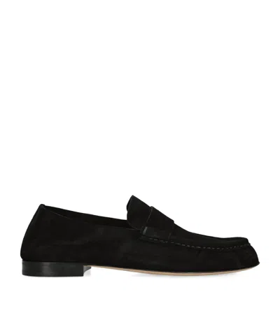 THE ROW SOFT SUEDE LOAFERS