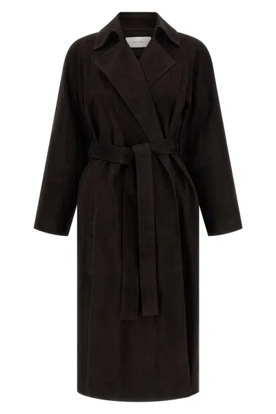 The Row 'solana' Coat In Brown