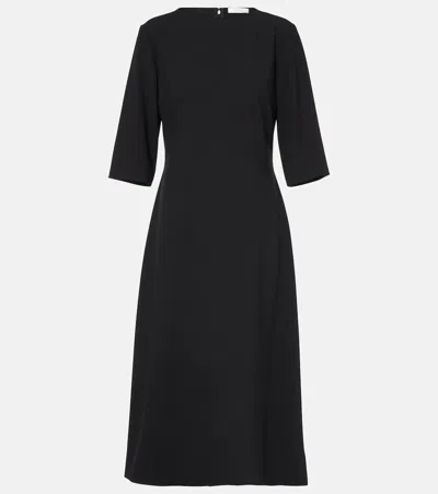 The Row Solene Wool-blend Midi Dress In Schwarz