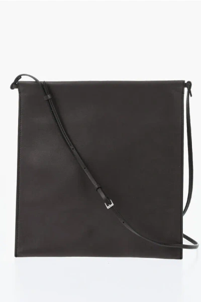 The Row Solid Color Leather Medicine Shoulder Bag