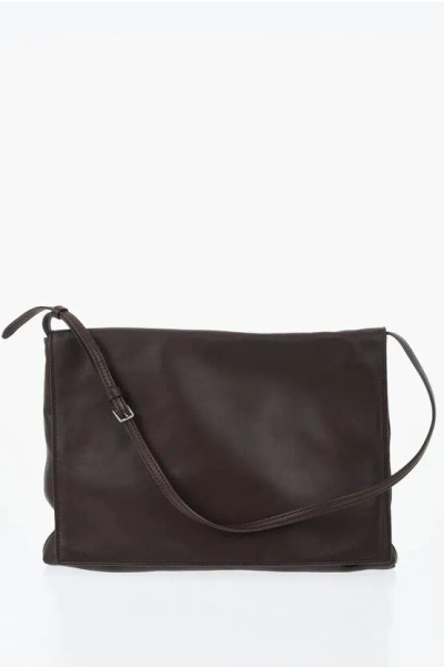 The Row Solid Color Leather Nan Shoulder Bag