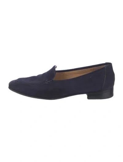 Pre-owned The Row Sophie Suede Loafers In Blue