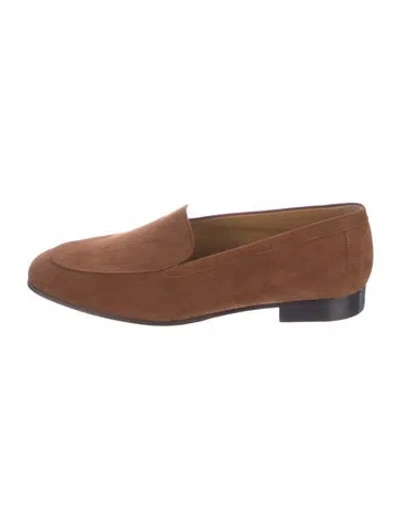 Pre-owned The Row Sophie Suede Loafers In Brown