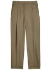 The Row Sorina Straight-leg Wool Trousers In Green