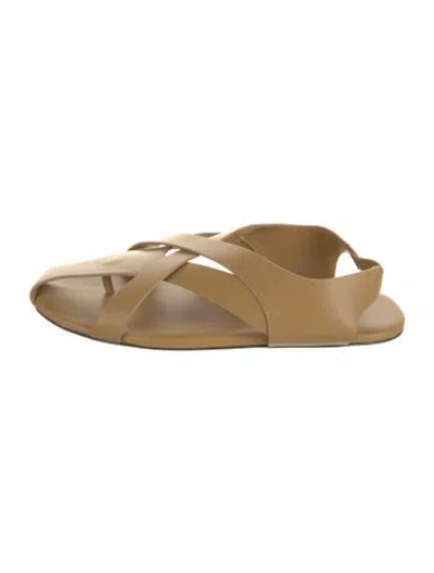 Pre-owned The Row Spider Leather Slingback Sandals In Neutral