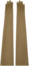 The Row Beige Simon Gloves In Brown