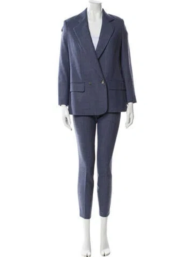 Pre-owned The Row Spreyley Cosso Wool Pant Set W/ Tags In Blue