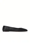 The Row Eva Black Leather Ballerinas In Black